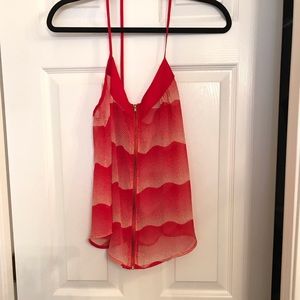 Zip front sheer tank